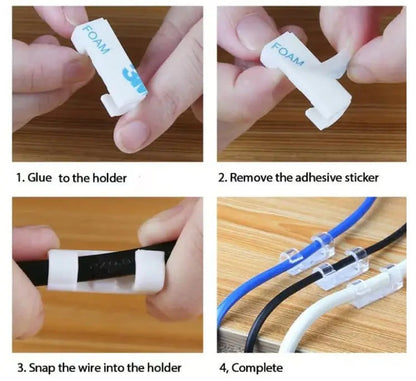 Cable Clips Self-Adhesive ABS 20-Pack