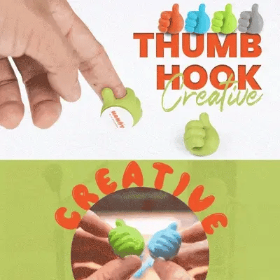 Cable Hooks Self-Adhesive Silicone Thumb-Shaped 20-Pack