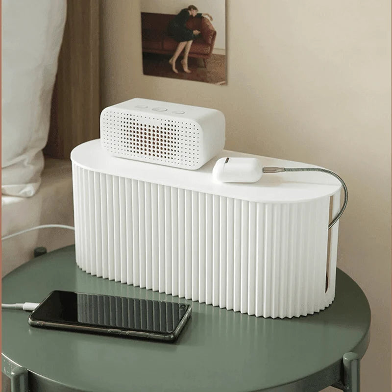 Cable Management Box Plastic Power Strip Organizer Dust-Reducing
