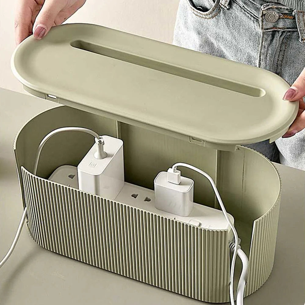 Cable Management Box Ventilated Lid & Dual-Side Openings