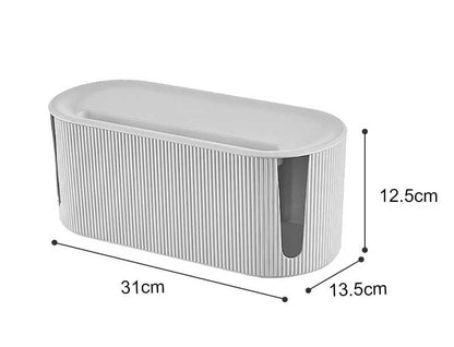 Cable Management Box Ventilated Lid & Dual-Side Openings