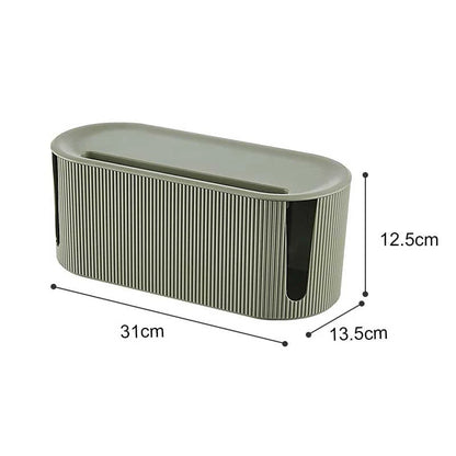 Cable Management Box Ventilated Lid & Dual-Side Openings