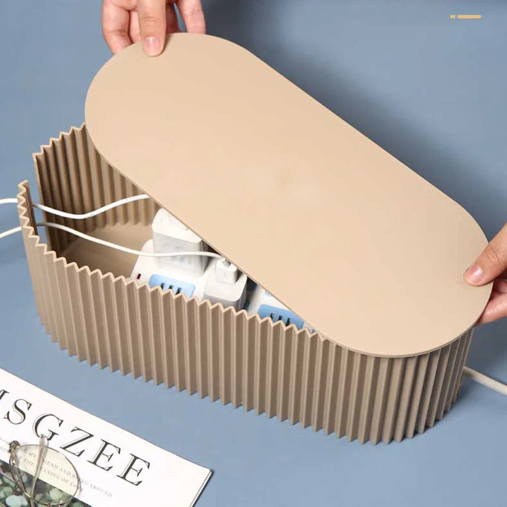 Cable Management Box Ventilated Lid & Dual-Side Openings