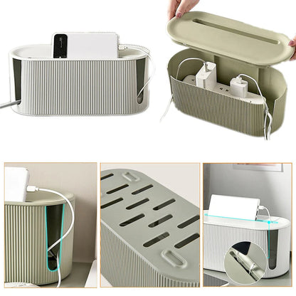 Cable Management Box Ventilated Lid & Dual-Side Openings