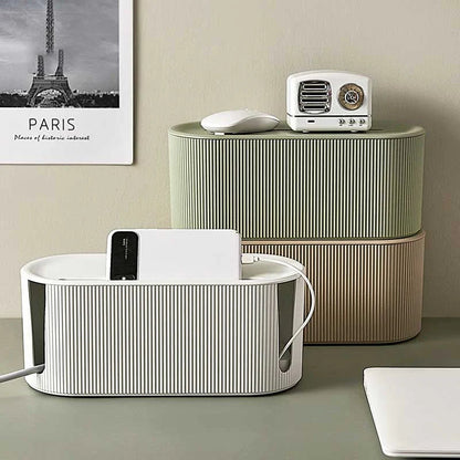 Cable Management Box Ventilated Lid & Dual-Side Openings