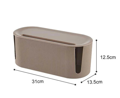 Cable Management Box Ventilated Lid & Dual-Side Openings