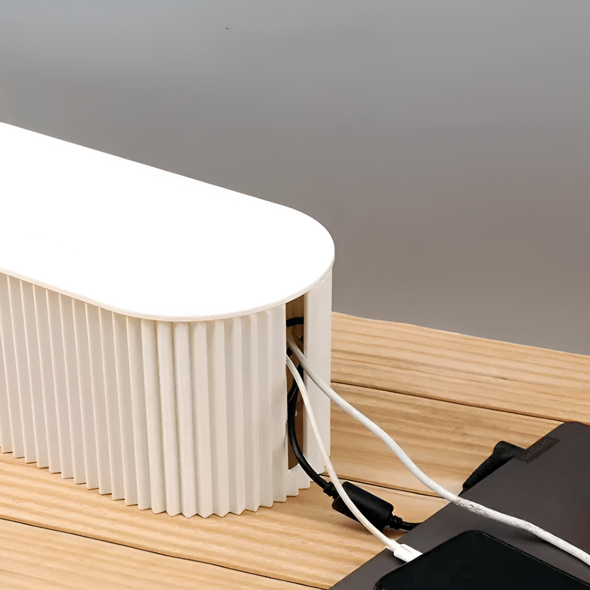 Cable Organizer Box Detachable Lid & Phone Shelf