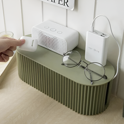 Cable Organizer Box Detachable Lid & Phone Shelf