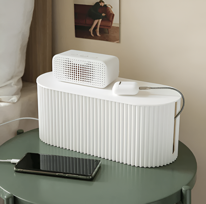 Cable Organizer Box Detachable Lid & Phone Shelf
