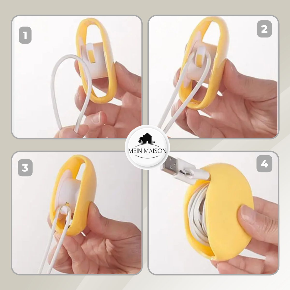 Cable Organizer One-Hand Retractable Charging & Audio Compatible