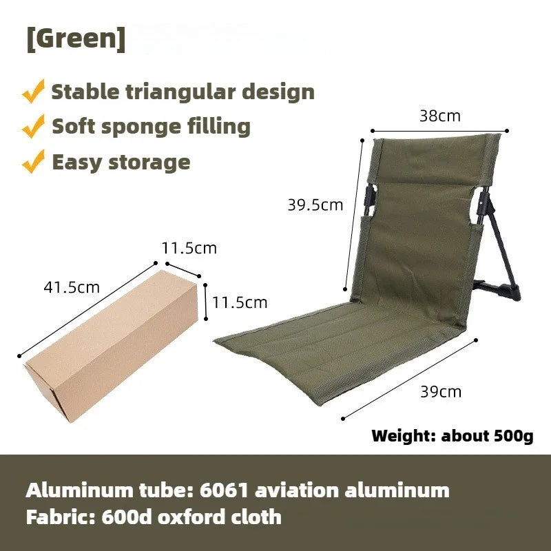 Camping Chair Ultralight Aluminum Frame Padded Seat & Backrest