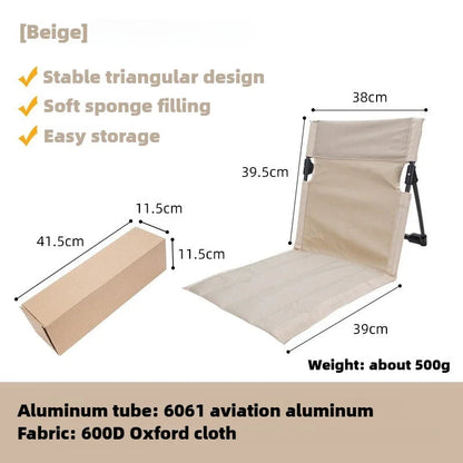Camping Chair Ultralight Aluminum Frame Padded Seat & Backrest