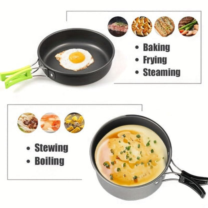 Camping Cookware Set Lightweight Stackable Aluminum Alloy