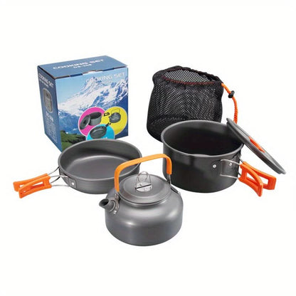 Camping Cookware Set Lightweight Stackable Aluminum Alloy