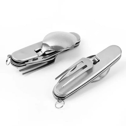 Camping Cutlery 4-in-1 Stainless Steel Pocket-Sized