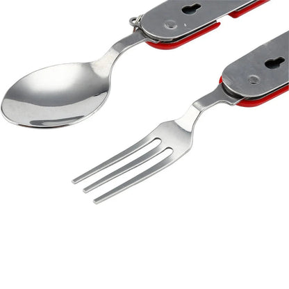 Camping Cutlery 4-in-1 Stainless Steel Pocket-Sized