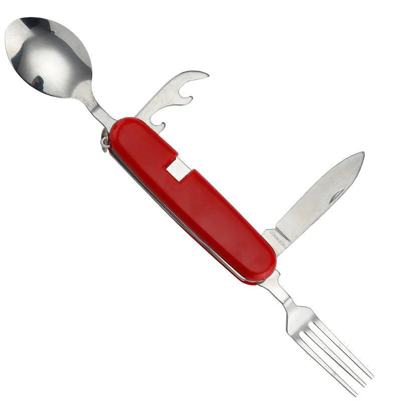 Camping Cutlery 4-in-1 Stainless Steel Pocket-Sized