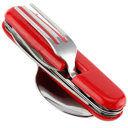 Camping Cutlery 4-in-1 Stainless Steel Pocket-Sized