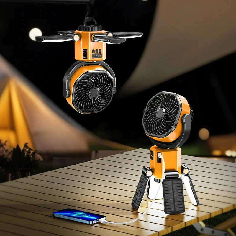 Camping Fan Solar Charging LED Light & Power Bank