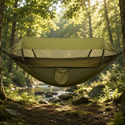 Camping Hammock Lightweight Nylon Mosquito Net & Sun Canopy