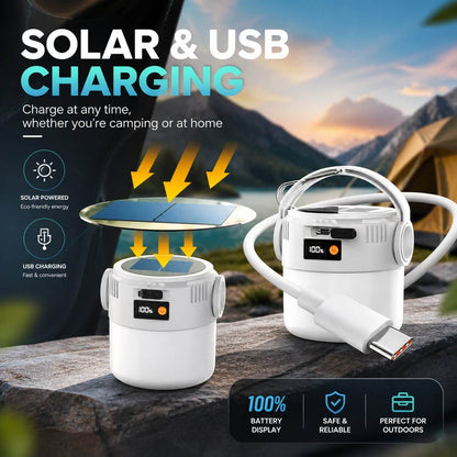 Camping Lantern Solar Rechargeable Bright LED