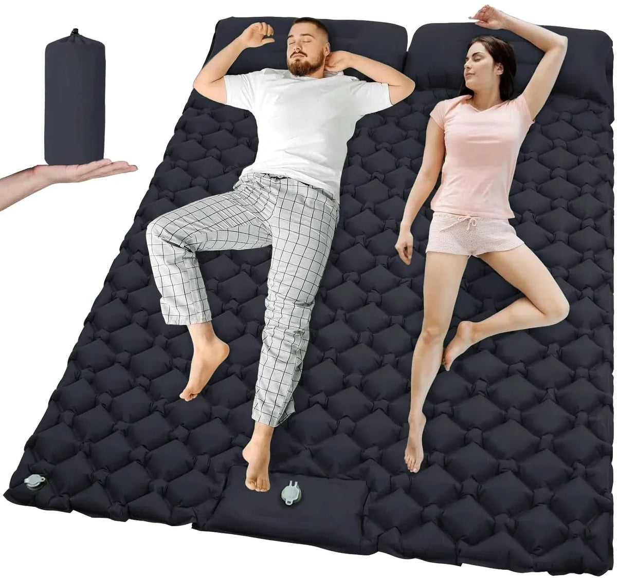 Camping Mattress Extra-Wide Built-In Pump Water-Repellent