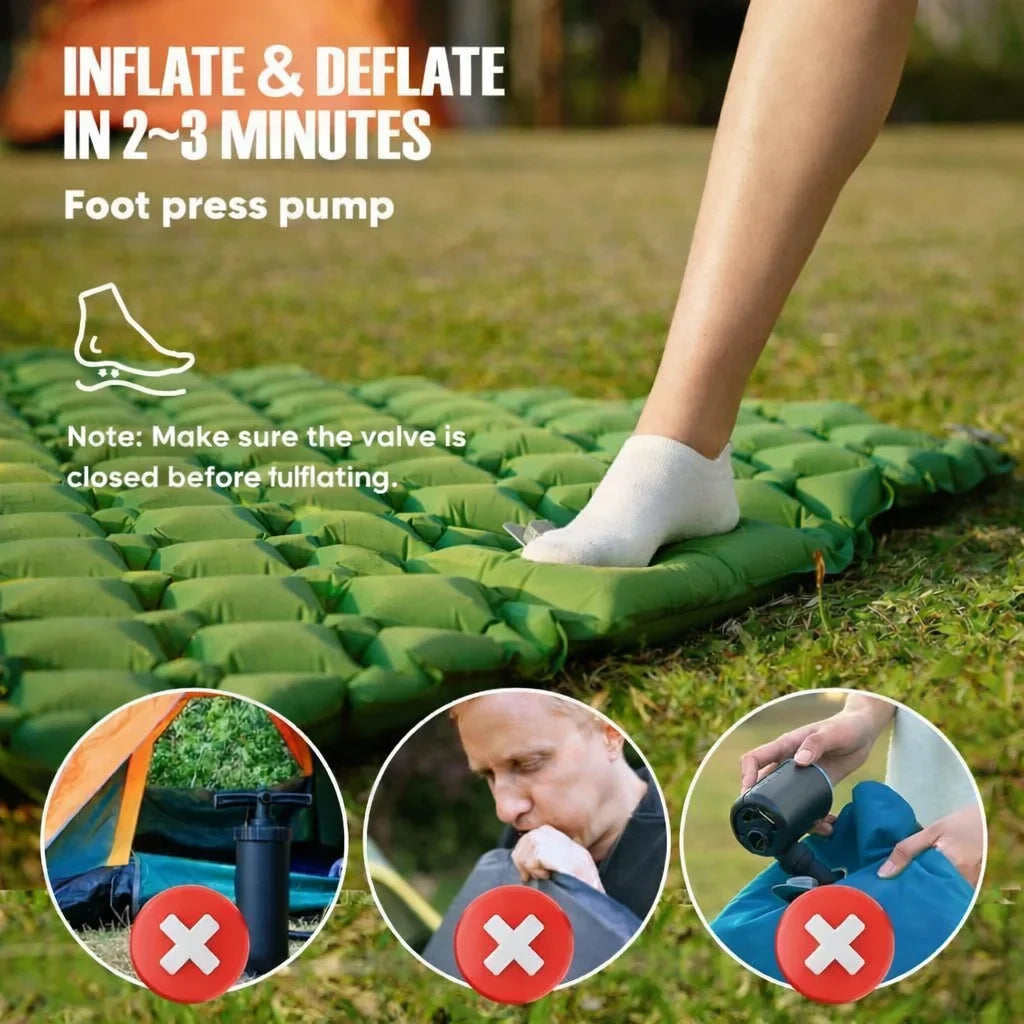 Camping Mattress Extra-Wide Built-In Pump Water-Repellent