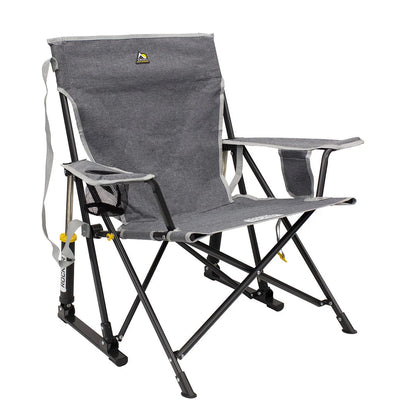 Camping Rocking Chair Folding Steel Frame With Beverage Holder