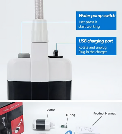 Camping Shower USB Rechargeable High-Pressure