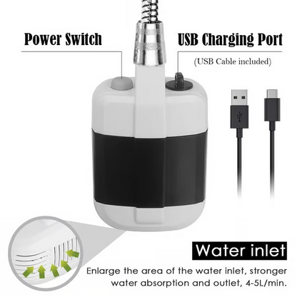 Camping Shower USB Rechargeable High-Pressure