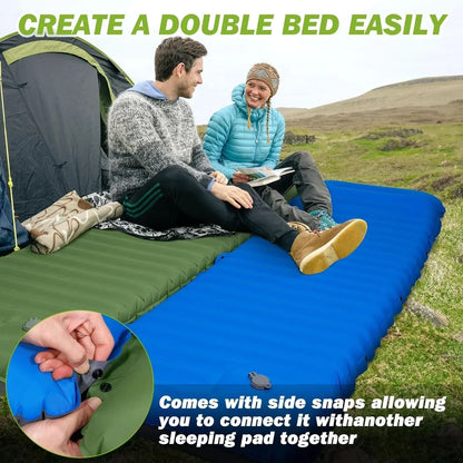 Camping Sleeping Pad Self-Inflating 4-Inch Thick Connectable