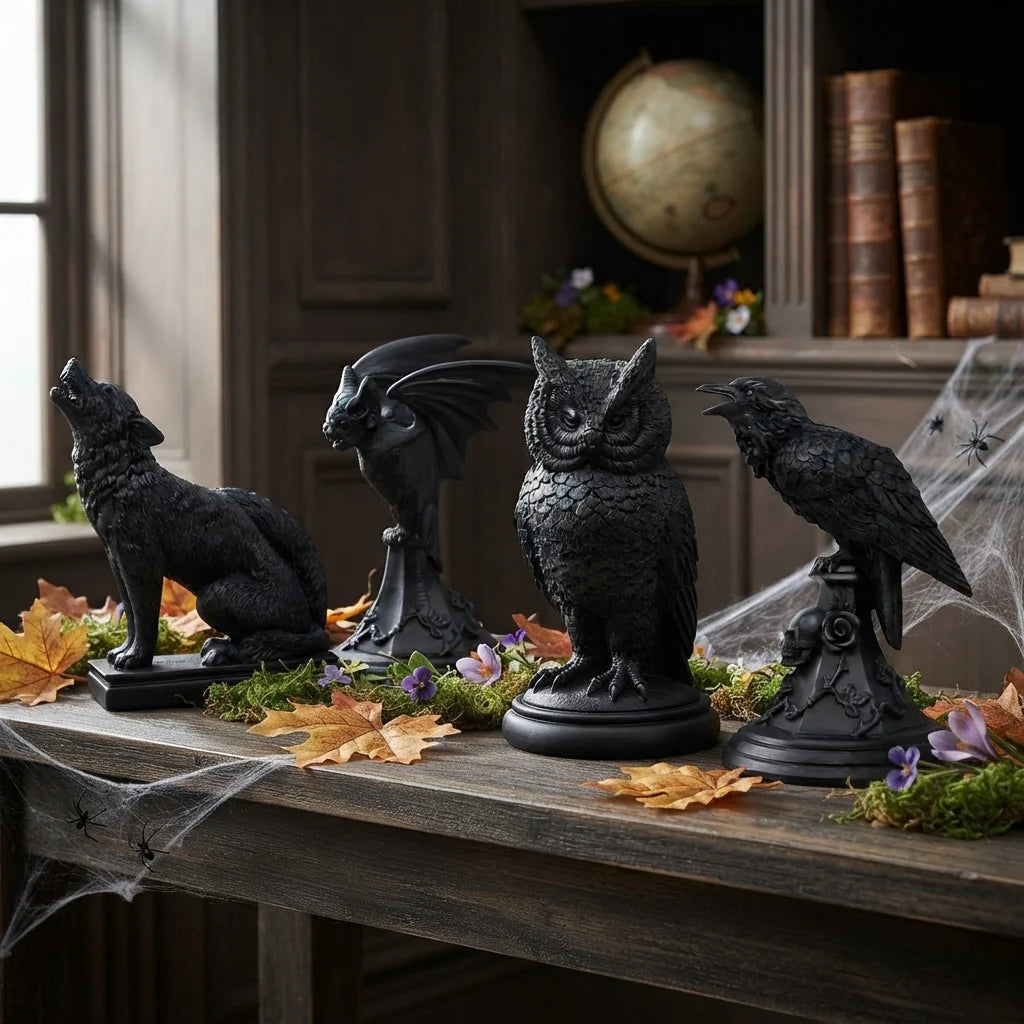 Candle Holder Gothic Animal Motif Resin