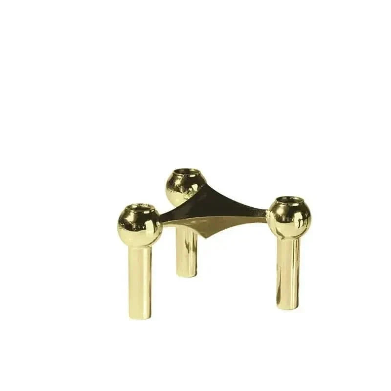 Candle Holder Sculptural Molecular Design Metal Finish