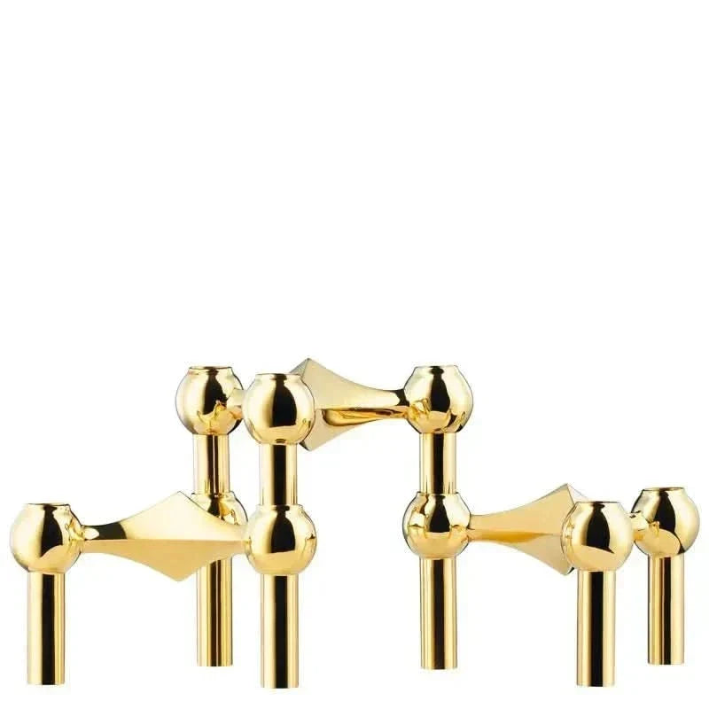 Candle Holder Sculptural Molecular Design Metal Finish