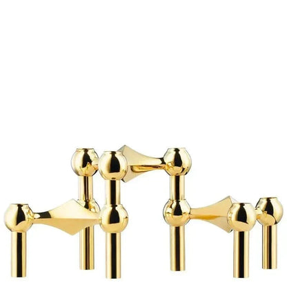Candle Holder Sculptural Molecular Design Metal Finish