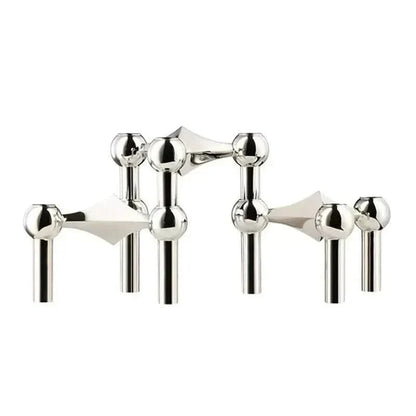 Candle Holder Sculptural Molecular Design Metal Finish