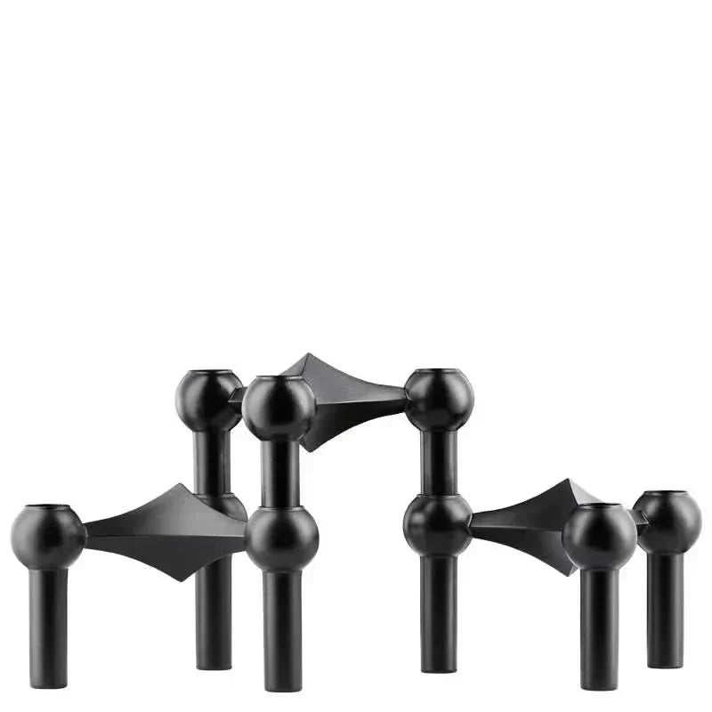 Candle Holder Sculptural Molecular Design Metal Finish