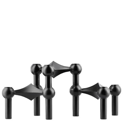 Candle Holder Sculptural Molecular Design Metal Finish