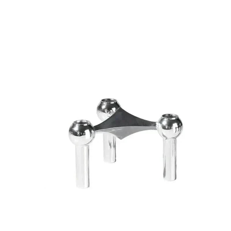 Candle Holder Sculptural Molecular Design Metal Finish