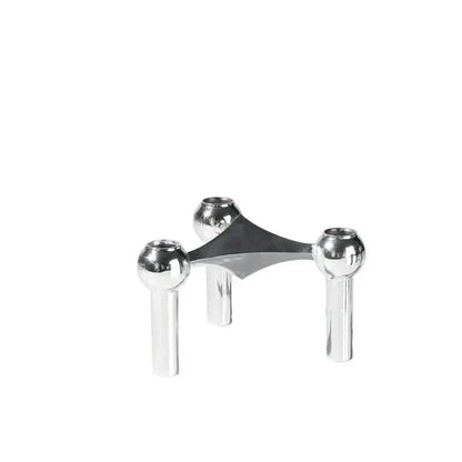 Candle Holder Sculptural Molecular Design Metal Finish