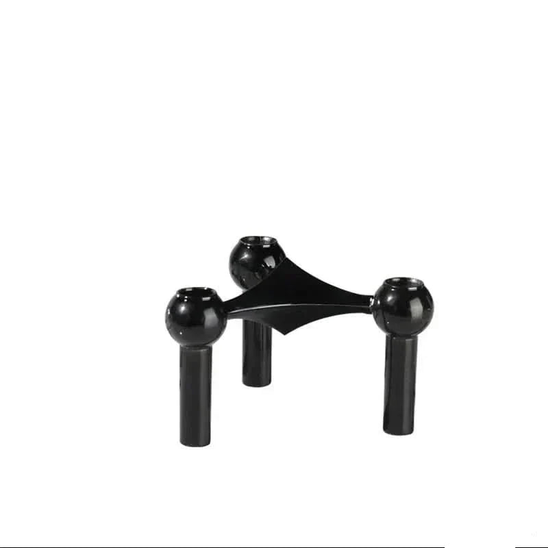 Candle Holder Sculptural Molecular Design Metal Finish