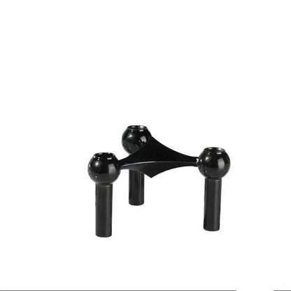 Candle Holder Sculptural Molecular Design Metal Finish