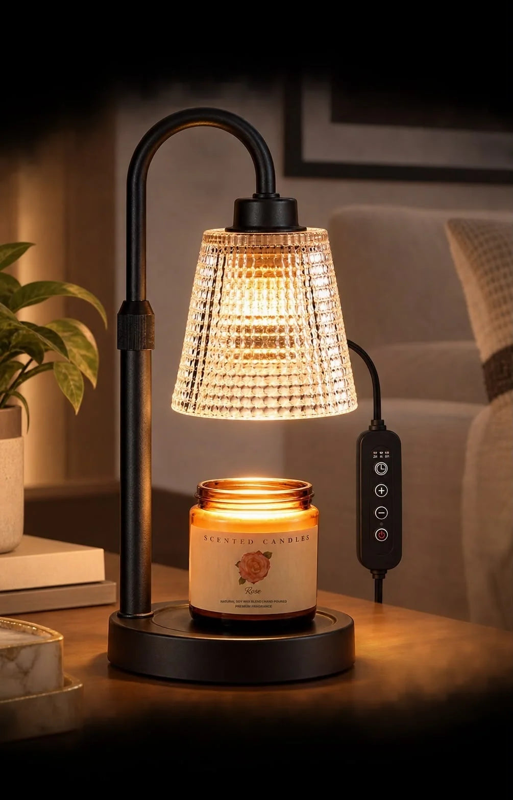 Candle Warmer Lamp Set With 2 Candles Adjustable Height