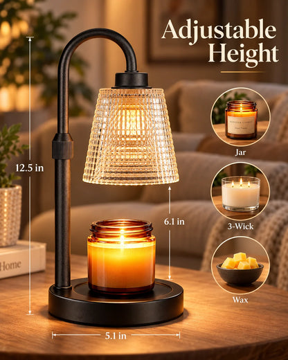 Candle Warmer Lamp Set With 2 Candles Adjustable Height