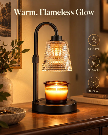 Candle Warmer Lamp Set With 2 Candles Adjustable Height