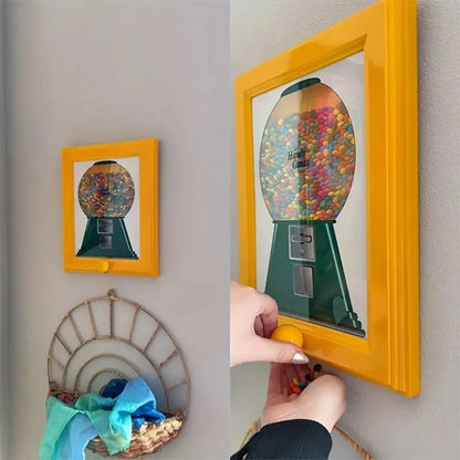 Candy Dispenser Wall Mount Vintage Frame & Child-Safe Knob