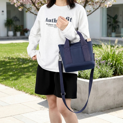 Canvas Tote Bag Organized Interior Wide Soft Straps Metal Zipper