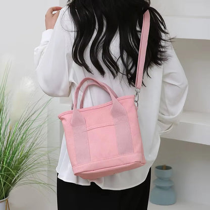 Canvas Tote Bag Organized Interior Wide Soft Straps Metal Zipper