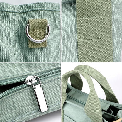Canvas Tote Bag Organized Interior Wide Soft Straps Metal Zipper
