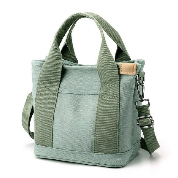 Canvas Tote Bag Organized Interior Wide Soft Straps Metal Zipper